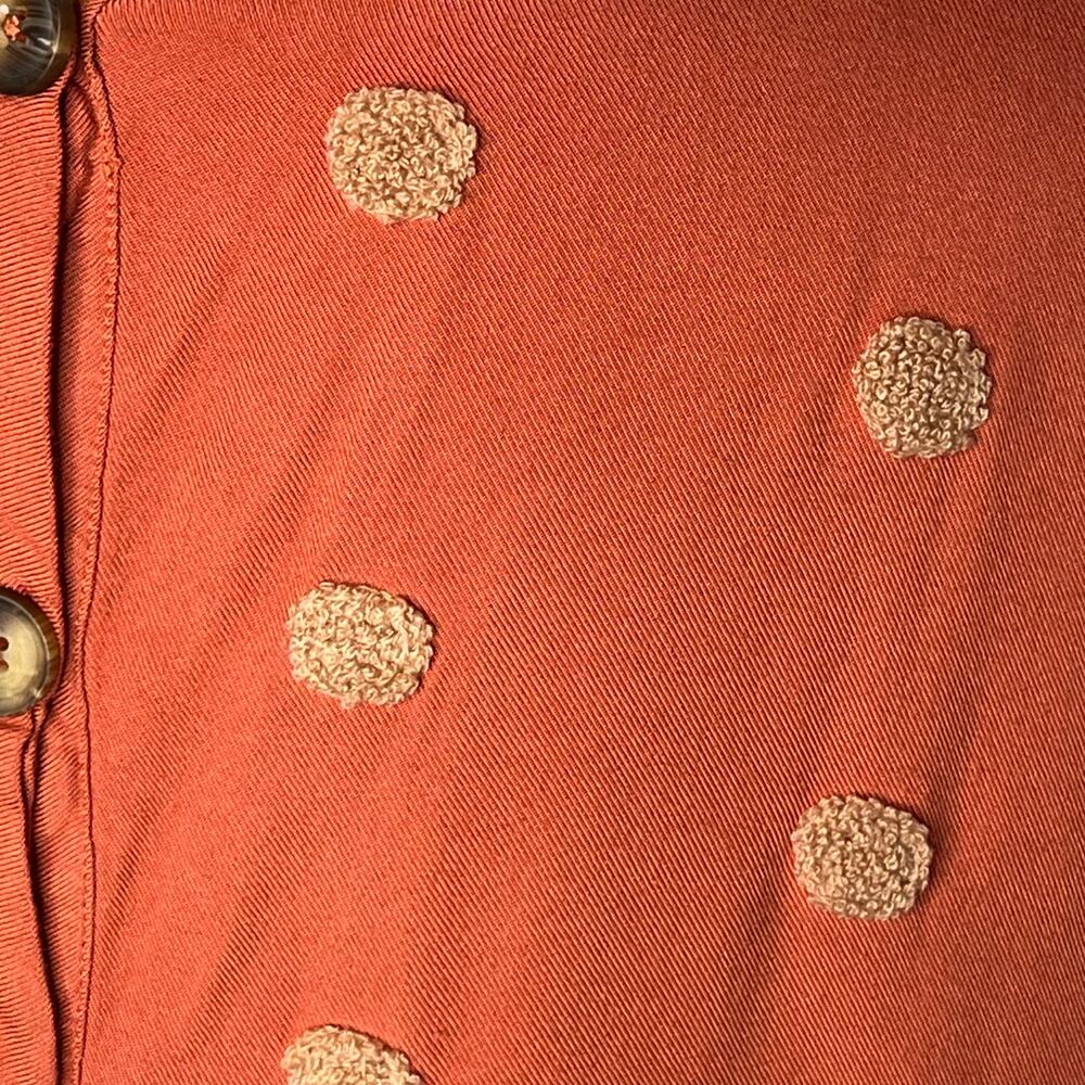 Blu Pepper polka dot burnt orange babydoll top Size large - Picture 6 of 8